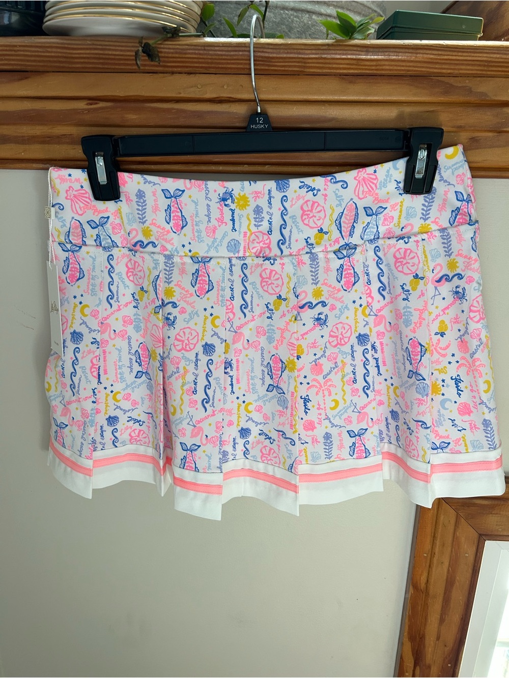 Lilly Pulitzer White Pink Blue Floral Pleated Skort - Picture 4 of 5